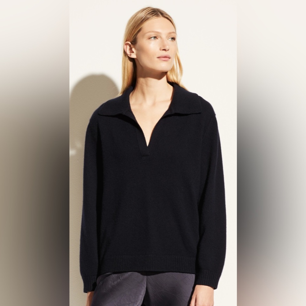 Vince polo collar wool cashmere pullover sweater XL
